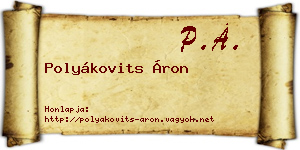 Polyákovits Áron névjegykártya